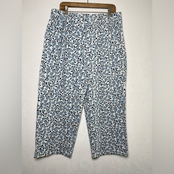 Draper James Pants - Draper James Women Floral Cropped Cozy Boho Cottage Cotton Pull-on Pant Size XL